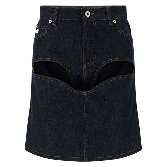 Jean Paul Gaultier Women 'Denim Mini Skirt With Cuts And Turn Up' Skirt